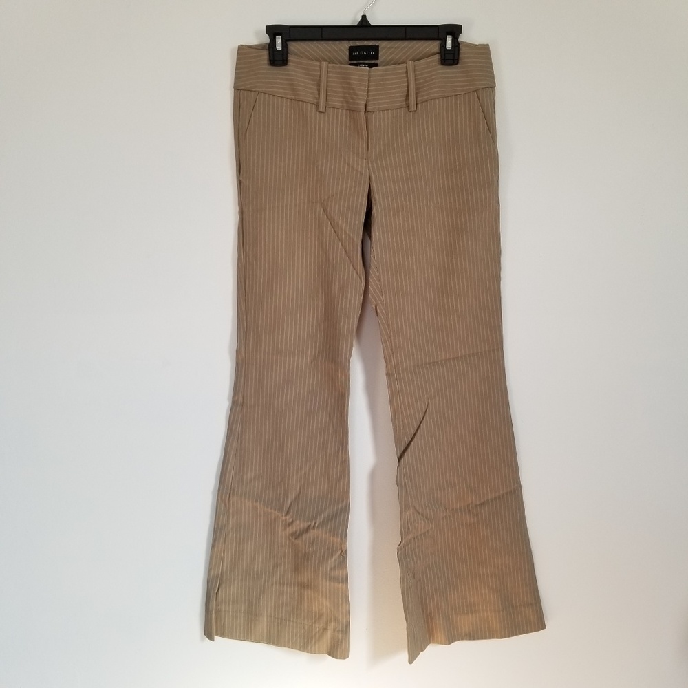 The Limited Drew Fit Tan Pinstripe Dress Pants